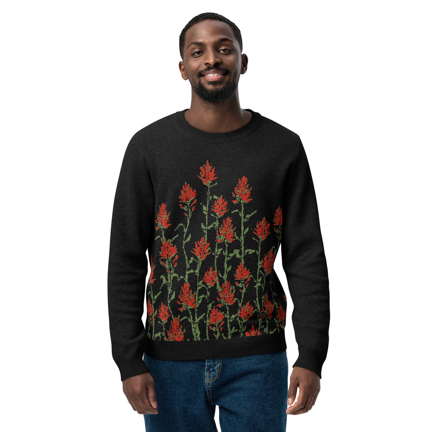 Indian Paintbrush Flowers Unisex Knit Sweater