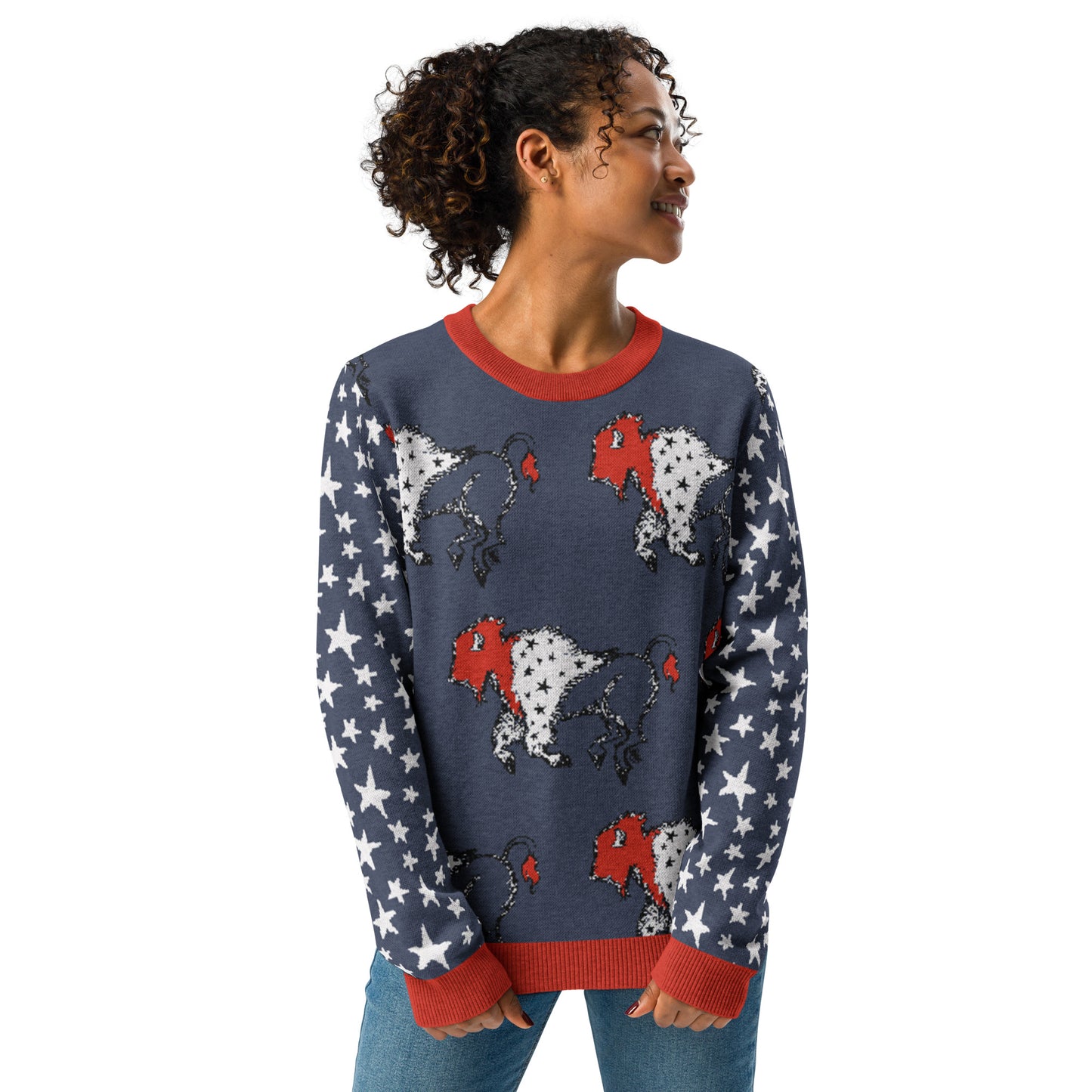 Freedom Bison Unisex Knit Sweater