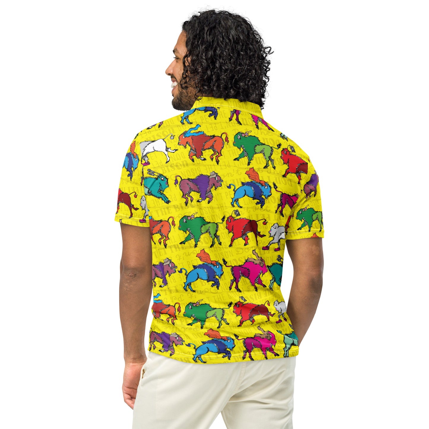 Don't Pet the Bison Men’s Slim Fit polo