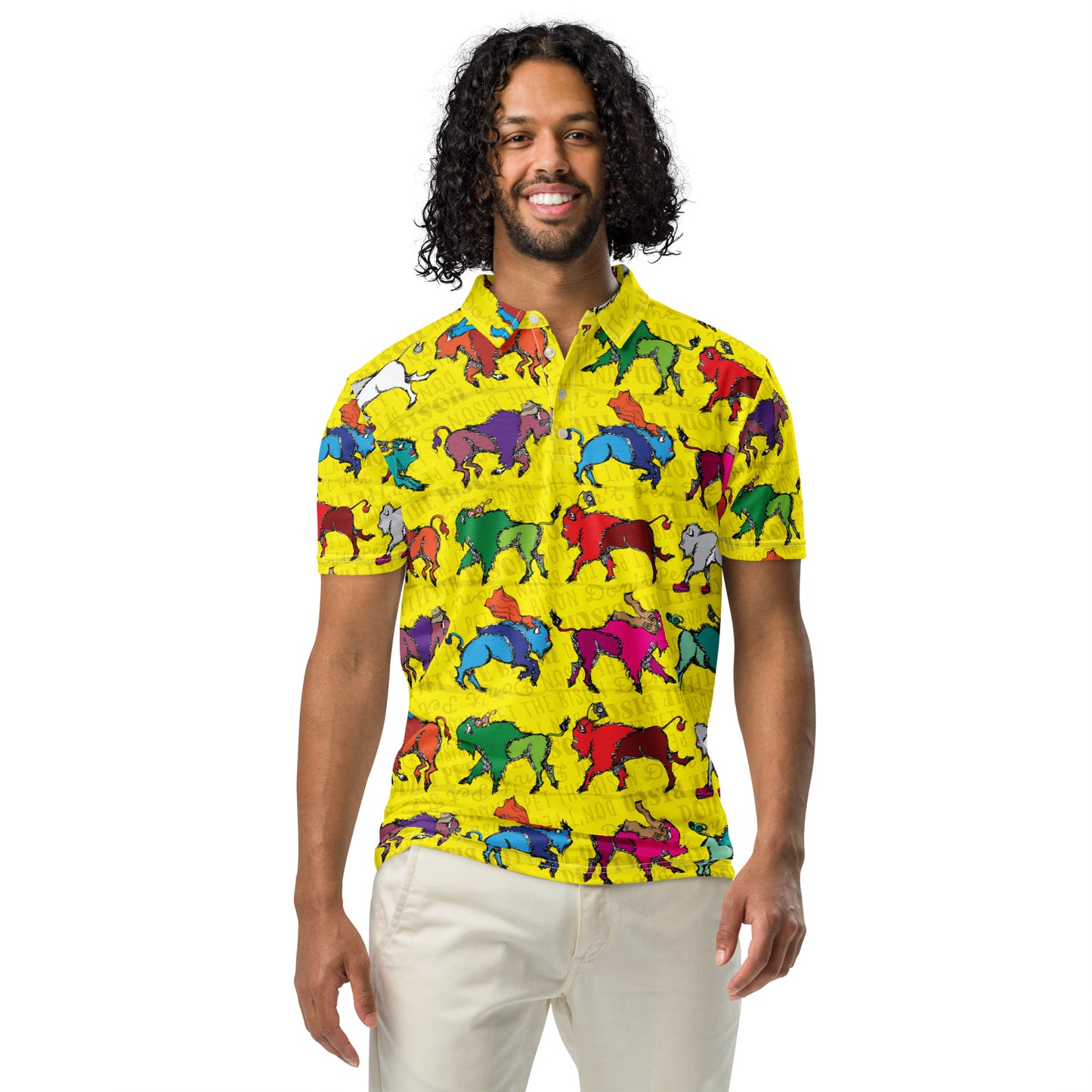 Don't Pet the Bison Men’s Slim Fit polo