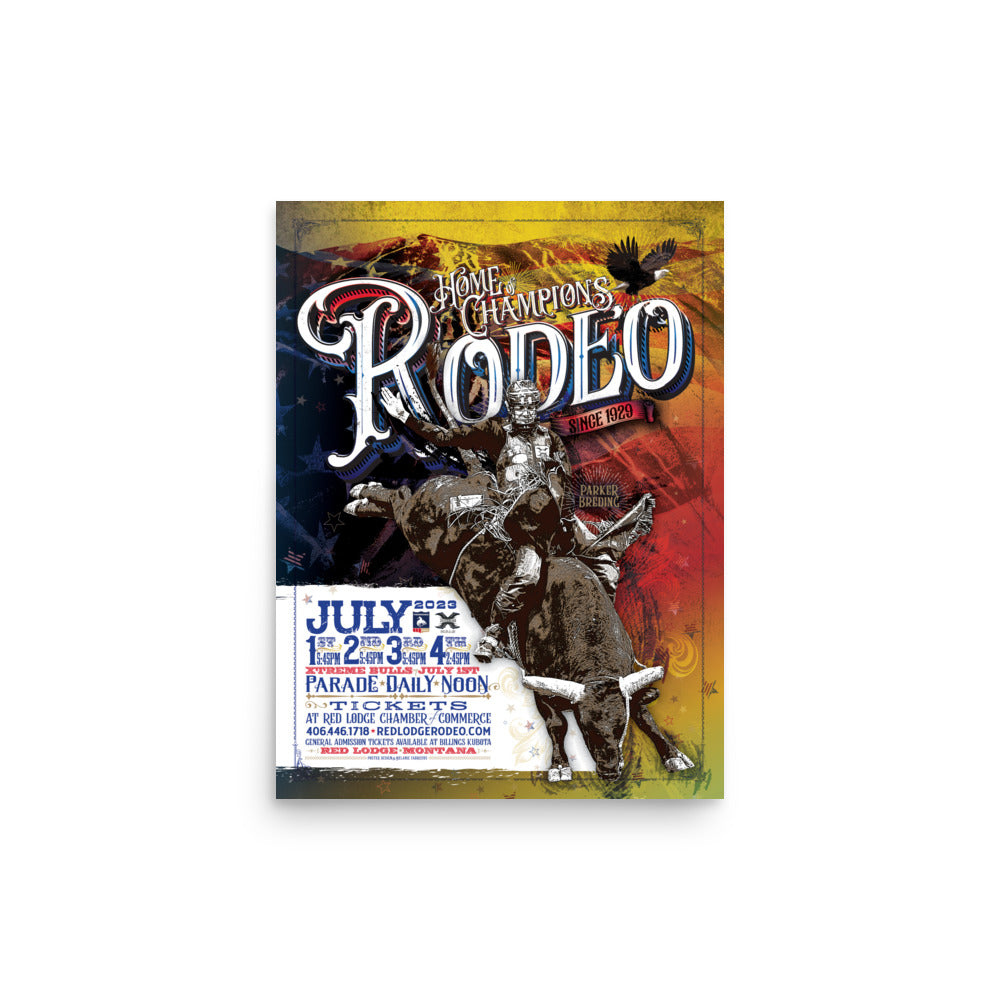 2023 Red Lodge Home of Champions Rodeo Poster