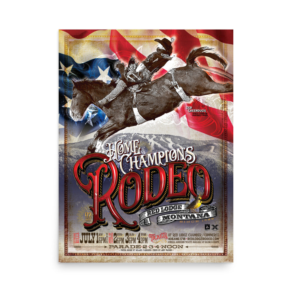 2022 Red Lodge Home of Champions Rodeo Poster