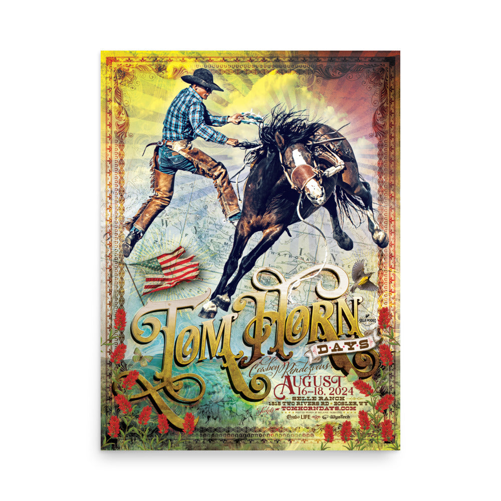 Tom Orr Riding In Rodeo Tom Horn Days Rodeo 2024 Poster – Fancy MF