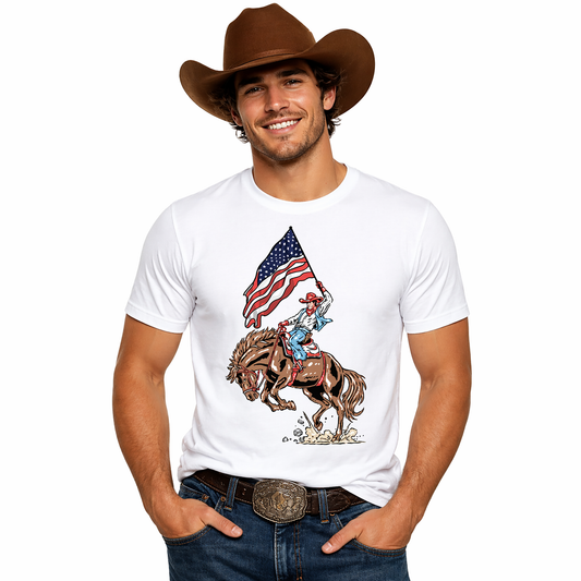 USA Flag Cowboy Unisex T-shirt