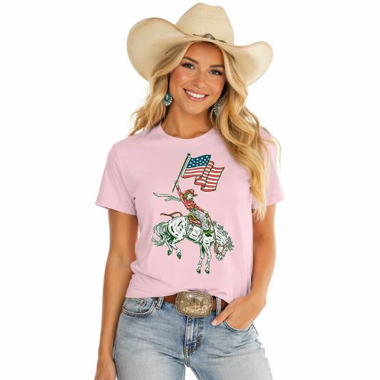 USA Flag Cowgirl Unisex T-shirt